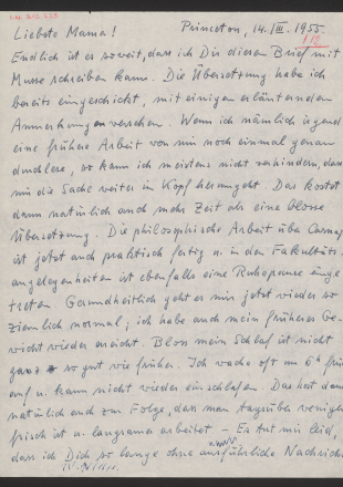 Der Mathematiker Kurt Gödel emigrierte 1940 in die USA, wo er ab 1953 in Princeton eine Professur innehatte. Ihn verband eine lange Freundschaft mit Albert Einstein. Gödel kehrte nie wieder nach Wien zurück, seine Mutter – an die er hunderten Briefe schrieb, die in der Wienbibliothek archiviert sind – besuchte ihn in Princeton.