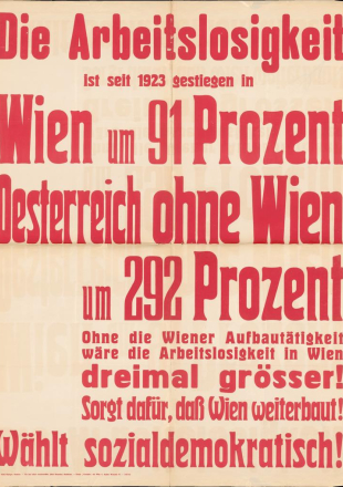 Sozialdemokratisches Werbeplakat zur Gemeinderatswahl, 1932.