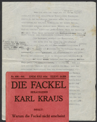 Erste Seite des Walpurgisnacht-Fragments in der „Sammlung Karl Kraus – Marcel Faust“ (ZPH 2007) und 