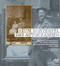 Marcel Atze, Michael Davidis (Hg.): Zum Konterfei das Autogramm. Metro-Verlag 2012 Buchcover: Schwarz-weiß-Photographie eines Malers vor einem Frauenporträt