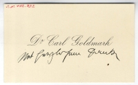 Visitenkarte von Carl Goldmark mit eigenhändiger Unterschrift. Wienbibliothek, Handschriftensammlung, H.I.N.-112132 Visitenkarte mit händischer Unterschrift