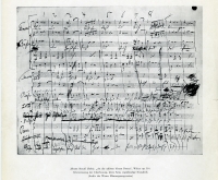 Johann Strauss: An der schönen, blauen Donau, Klavierauszug der Chorfassung eine Seite aus der Notenhandschrift des Donauwalzers von Johann Strauß