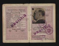 Entwerteter Reisepass des Schriftstellers und Feuilletonisten Raoul Auernheimer (WBR, HS, H.I.N.-209051) Reisepass mit "ungültig"-Stempel