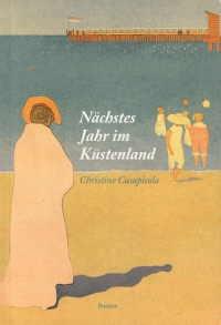 Nächstes Jahr im Küstenland. Edizioni Braitani 2014 Buchcover: Farbzeichnung, Menschen am Meer mit Blick auf Pier