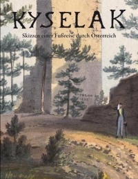 Buchcover: Farbzeichnung: Wanderer im Wald vor Ruine mit Turm
