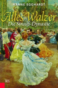 Buchcover: Farbgemälde einer Tanzszene: Männer in Uniformen und Damen in luftigen Abendkleidern