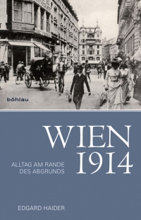 Buchcover: Schwarz-weiß-Photographie, Straßenszene aus Wien mit Kutsche