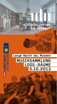 Die Lange Nacht der Museen 2013 in der Bartensteingasse. Einladungssujet: Wohnzimmer, Musiker