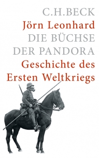 Jörn Leonhard: Die Büchse der Pandora. Geschichte des Ersten Weltkriegs. C.H. Beck 2014 Schwarz-Weiß-Photographie: Soldat mit Gasmaske sitzt auf Pferd