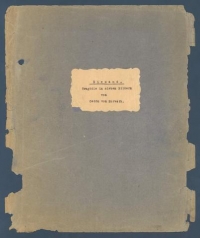 Ödön von Horváth: Niemand. Berlin 1924. Wienbibliothek, Signatur H.I.N.-245765 Umschlag eines Typoskripts