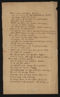 Gedicht von Friedrich Rückert an Adam Oehlenschläger, WBR, HS, H.I.N. 73954 Seite mit handschriftlichem Text und Adressierung