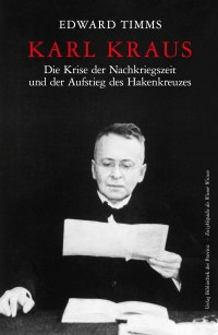 Buchcover zu "Karl Kraus. Die Krise der Nachkriegszeit und der Aufstieg des Hakenkreuzes" (2016) Porträt von Karl Kraus mit einem weißen Blatt in der Hand.