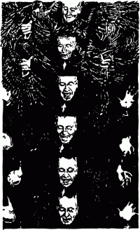 Karl Kraus, Holzschnitt von Christian Thanhäuser Holzschnitt mit Konterfei von Karl Kraus