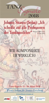 Titelseite Johann Strauss "Ritter Pásmán" als Hintergrund für Informationen der Tanz-Signale 2018