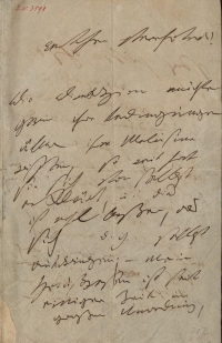 Brief Ludwig van Beethovens an Franz Grillparzer, 1824, HIN-3591 Brief Ludwig van Beethovens an Franz Grillparzer, 1824, HIN-3591