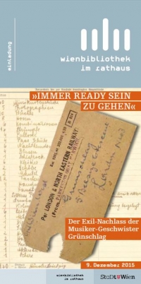 Einladung zur Ausstellungseröffnung "Immer ready sein zu gehen" Veranstaltungseinladung, zeigt Zugticket auf den Namen Gruenschlag