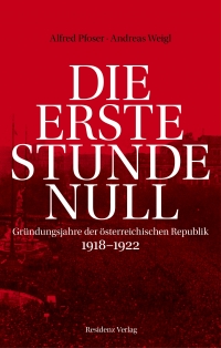 Buchcover "Die erste Stunde Null" in rote Farbe getauchte Ansicht der Stadt Wien
